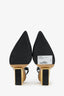 Fendi Black Leather F 'Fendi First' Mule Heels Size 36