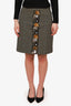 Miu Miu Grey/Green Beaded Sequin Mini Skirt Size 42