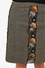 Miu Miu Grey/Green Beaded Sequin Mini Skirt Size 42