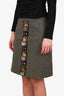 Miu Miu Grey/Green Beaded Sequin Mini Skirt Size 42