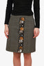 Miu Miu Grey/Green Beaded Sequin Mini Skirt Size 42