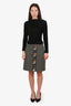Miu Miu Grey/Green Beaded Sequin Mini Skirt Size 42