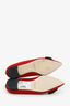 Manolo Blahnik Red Wool Blend Buckle Flats Size 37