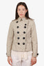 Burberry Brit Beige Double Breasted Peplum Cropped Trench Coat Size US 4