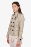 Burberry Brit Beige Double Breasted Peplum Cropped Trench Coat Size US 4