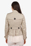 Burberry Brit Beige Double Breasted Peplum Cropped Trench Coat Size US 4
