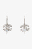 Pre-Loved Chanel™ Silver CC 'Mark' Swing Hoop Earrings