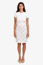 Alexander McQueen White Cotton Eyelet Midi Skirt 44