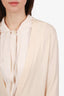 Theory Cream V-Neck Merino Wool Cardigan Size S