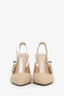 Christian Dior Beige Ribbed Fabric 'J'Adior' Slingback Heels Size 38