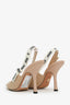 Christian Dior Beige Ribbed Fabric 'J'Adior' Slingback Heels Size 38