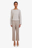 Brunello Cucinelli Beige Tapered Cotton Trousers Size 8