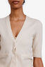 Brunello Cucinelli Cream Cashmere Short Sleeve Cardigan Size M
