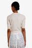 Brunello Cucinelli Cream Cashmere Short Sleeve Cardigan Size M