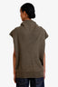 Chloe Green Speckled Cashmere Knit Oversized Sleeveless Turtleneck Sweater Size XS