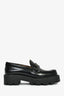 Christian Dior Black Leather 'Dior Boy' Platform Loafers Size 37.5