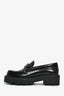 Christian Dior Black Leather 'Dior Boy' Platform Loafers Size 37.5