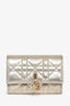 Christian Dior 2024 Champagne Gold Metallic Cannage 'My Dior Veronia' Wallet