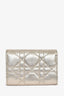 Christian Dior 2024 Champagne Gold Metallic Cannage 'My Dior Veronia' Wallet