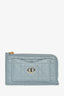 Christian Dior 2024 Baby Blue Leather 'Caro Cosmos' Zipped Card Holder