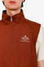 Prada 2024 Brown Logo Print Zip Up Vest Size 54 Mens