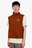 Prada 2024 Brown Logo Print Zip Up Vest Size 54 Mens