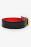 Valentino Black/Red Leather Roman Stud Reversible Belt