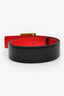 Valentino Black/Red Leather Roman Stud Reversible Belt