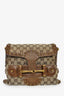Gucci Beige/Brown GG Canvas Leather Studded Pelham Web Shoulder Bag