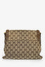Gucci Beige/Brown GG Canvas Leather Studded Pelham Web Shoulder Bag