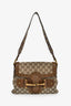 Gucci Beige/Brown GG Canvas Leather Studded Pelham Web Shoulder Bag