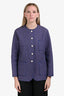 Pre-Loved Chanel™ 2013 Purple/Blue Tweed Pearl Button Evening Jacket Size 48