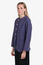 Pre-Loved Chanel™ 2013 Purple/Blue Tweed Pearl Button Evening Jacket Size 48