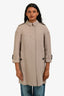 Burberry Taupe Wool Single Breasted Trench Coat Size 4