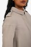 Burberry Taupe Wool Single Breasted Trench Coat Size 4