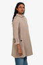 Burberry Taupe Wool Single Breasted Trench Coat Size 4