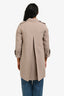 Burberry Taupe Wool Single Breasted Trench Coat Size 4