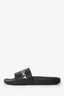 Givenchy Black/White Logo Rubber Slides Size 38