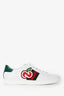 Gucci White Leather Apple Applique Web Ace Sneakers Size 39
