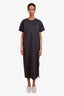 Sacai Grey Cotton Embroidered T-Shirt Dress Size XL