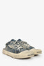Balenciaga Blue Distressed Denim Mules Size 6