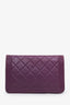 Pre-Loved Chanel™ 2015-16 Purple Lambskin Boy Wallet On Chain SHW