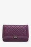 Pre-Loved Chanel™ 2015-16 Purple Lambskin Boy Wallet On Chain SHW
