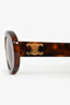 Celine Tortoise Shell Triomphe Oval Sunglasses