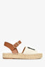 Loewe Beige/Brown Canvas/Leather Logo Espadrilles Size 37