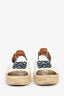 Loewe Beige/Brown Canvas/Leather Logo Espadrilles Size 37