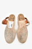 Loewe Beige/Brown Canvas/Leather Logo Espadrilles Size 37