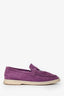 Loro Piana Purple Suede Leather Summer Charms Walk Loafer Size 37.5
