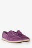 Loro Piana Purple Suede Leather Summer Charms Walk Loafer Size 37.5