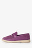 Loro Piana Purple Suede Leather Summer Charms Walk Loafer Size 37.5